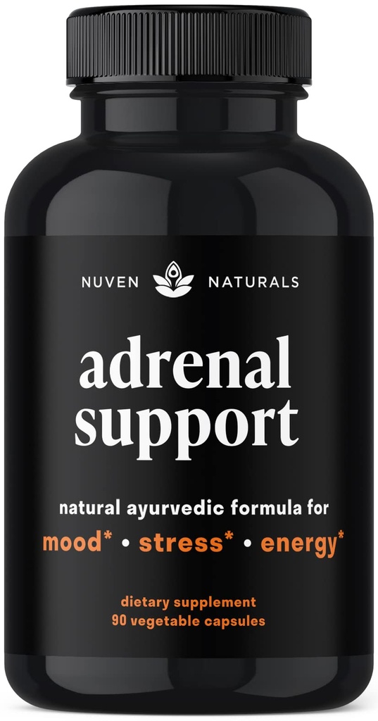 Adrenal Support - Cortisol Manager & Adrenal Support Συμπληρώματα με εκχύλισμα Ashwagandha, Rhodiola Rosea, Ιερός Βασίλειος για την υποστήριξη του στρες, κόπωση & ενέργεια 