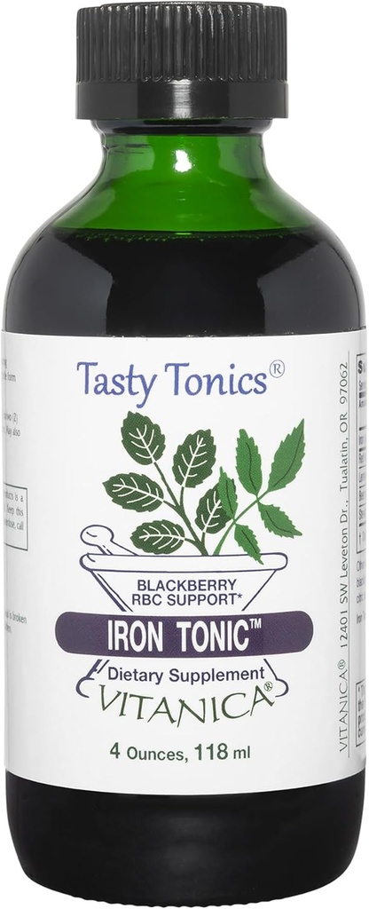 Vitanica Demir Tonic, Liquid Iron Supplement, Red Blood Hücre Desteği, Vegan, 4 Ounce