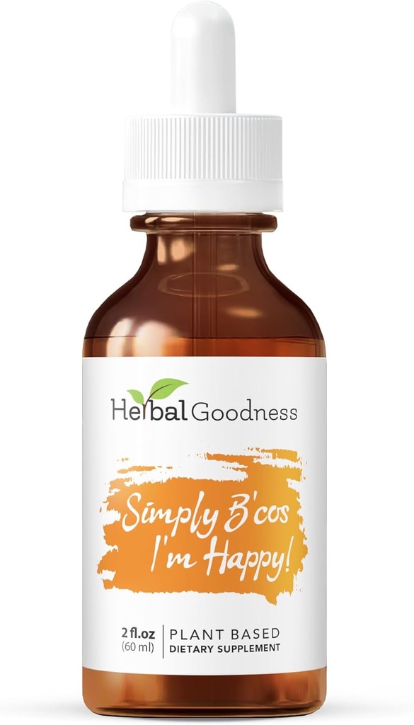 Herbal Goodness Sadece B'cos Mutluyum! Mood & Stress Support Supplements for Men & Women | Likehwagandha Organic, Graviola, St. John's Wort 2oz