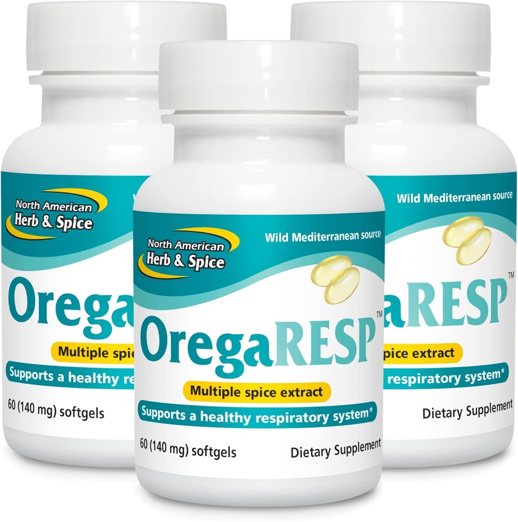 NORTH AMERICAN HERB & SPICE OregaResp P73-60 Softgels - 3 Paket - Destekler Immune & Respiratory Sağlık - Oreganol P73 Oregano Petrol Kompleksi - Non-GMO - 90 Toplam Hizmetler