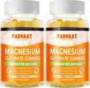 Magnezyum Glycinate Gummies 1000 mg - Sugar Free Magnezyum Pids Supplement with Vitamin D, B6, CoQ10 for Calm Mood & Sleep Support - 120 Orange Gummies 2 Pac