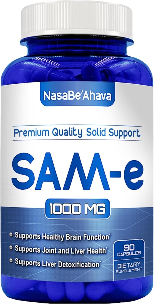 Ekstra Kuvvetli SAM-e Supplement | Same S-Adenosyl-L-Methionine 1000 mg for Bone and Mood Support Supplement | Made in the USA Non-GMO and Gluten Free (45 Day Supply) (Single)