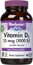 BlueBonnet Beslenme Vitamin D3 1000 İ, Kas ve Skeletal Büyüme Yardım, Lanolin'den Cholecalciferol, GMO, Gluten Free, Soy Free, Milk Free, Kosher, 90 Sebze Capsule, White