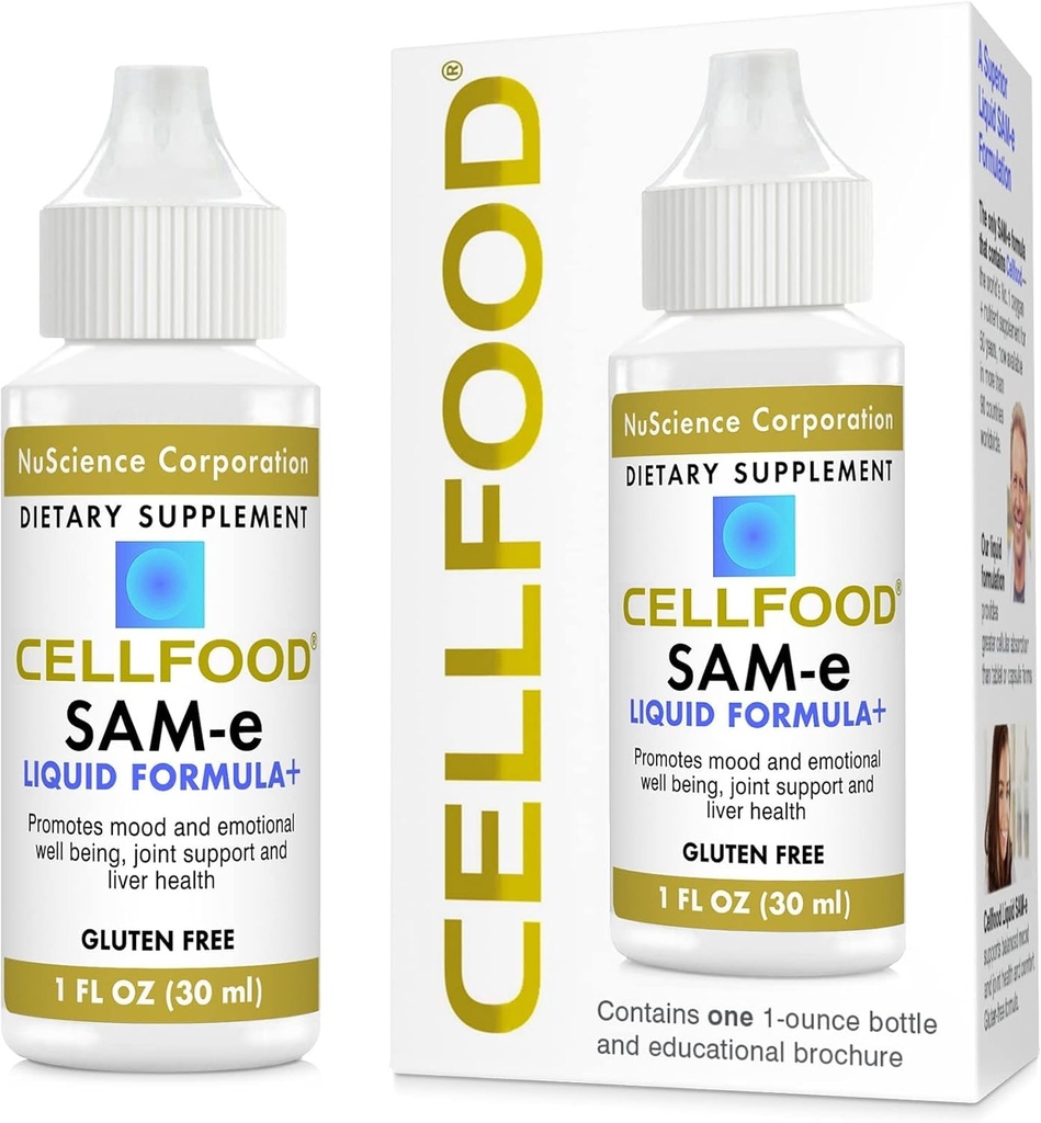 Hücre yemek SAM-e Sıvı Formula+, 1 fl oz - Ortak Destek & Canlı Sağlık - Easier Abors & Better Bioavailability - Gluten Free, Non-GMO - 30-Day Supply