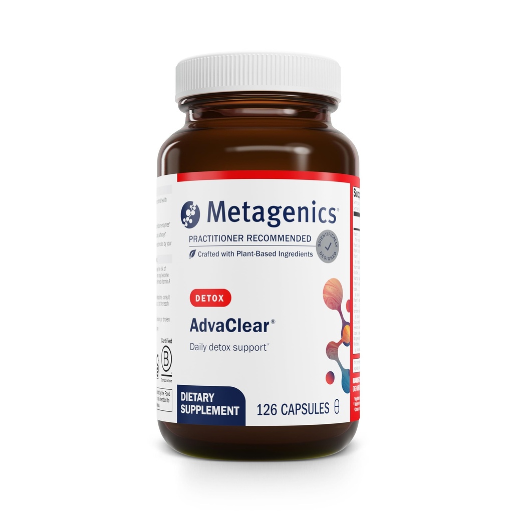 Metagenics AdvaClear - Daily Detox B Vitaminleri, çinko & Pantothenic Acid - Supports Liver & Immune Health* - Non-GMO, Gluten-Free, Vegan - GMP sertifikalı Tesis - 126 Capsules