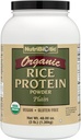NutriBiotic sertifikalı Organik Rice Protein Plain, 3 Pound | Low Carbohidrat Vegan Protein Toz | Raw, Certified Kosher & Keto Friendly | Made Without Chemical, GMOs & Gluten | Easy to Digest