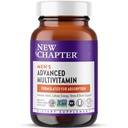 New Chapter Men's Multivitamin Advanced Formula for Stress, Brain, Immune, Heart & Energy Support, Higher Levels of Whole-Food Farmed Essential Nutrients for Men + Selenium + B Vitamins, 120 ct