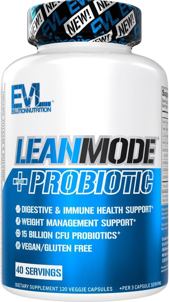 Evlution Beslenme Leanmode + Probiyotik, Advanced Probiyotik Capsule Supplement, hizmet başına 15 Milyar CFUs, Digestive Support & Gut Health (40 Hizmet)