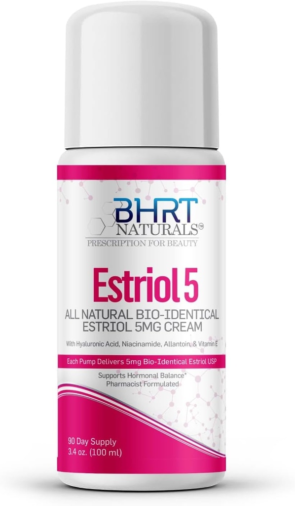 Women Menopause Relief için Estrogen Krem - All Natural Bioidentical Estriol Cream - Hormon Dengesi BHRT - Pharmacist Formulated, Profesyonel Grade - ABD'de Yap, White