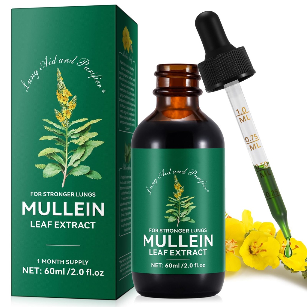 Mullein Drops, Mullein Leaf Extract for Lungs, Mulleins Leaf Drops for Lung Cleanse and Phlegm, Hızlı Abor Lungs (1)