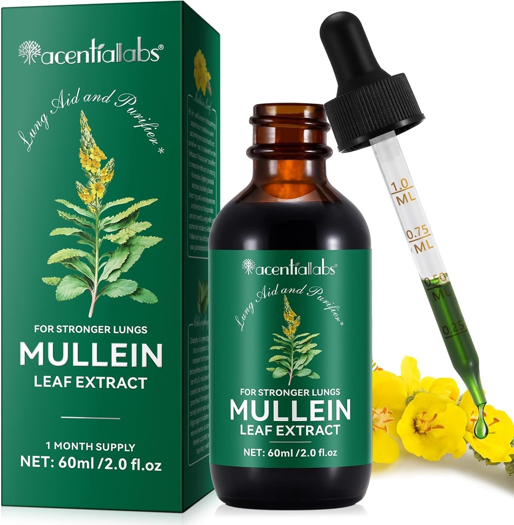 Mullein Drops, Mullein Leaf Extract for Lungs, Mulleins Leaf Drops for Lung Cleanse and Phlegm, Hızlı Abor Lungs (1)