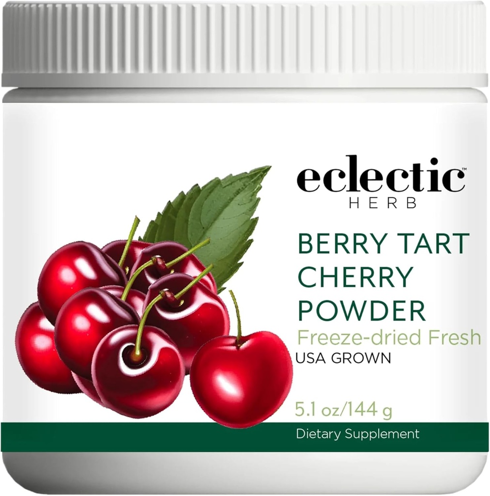 Eclectic Herb - Berry Tart Cherry Toz | Ortak Destek Tamam | Superfood Vitamin & Mineral Supplement | Freeze pet, Vegan, Non-GMO, Gluten-Free (5.1 oz | 144 g)
