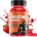 HOOLOO Kreatine Gummies 5000 mgt Kreatin Monohidrat, Hizmet başına 1000 mg BCAAs - Chewable Vegan Sugar Free Gummies, Strawberry Flavour (1 Ay Supply)