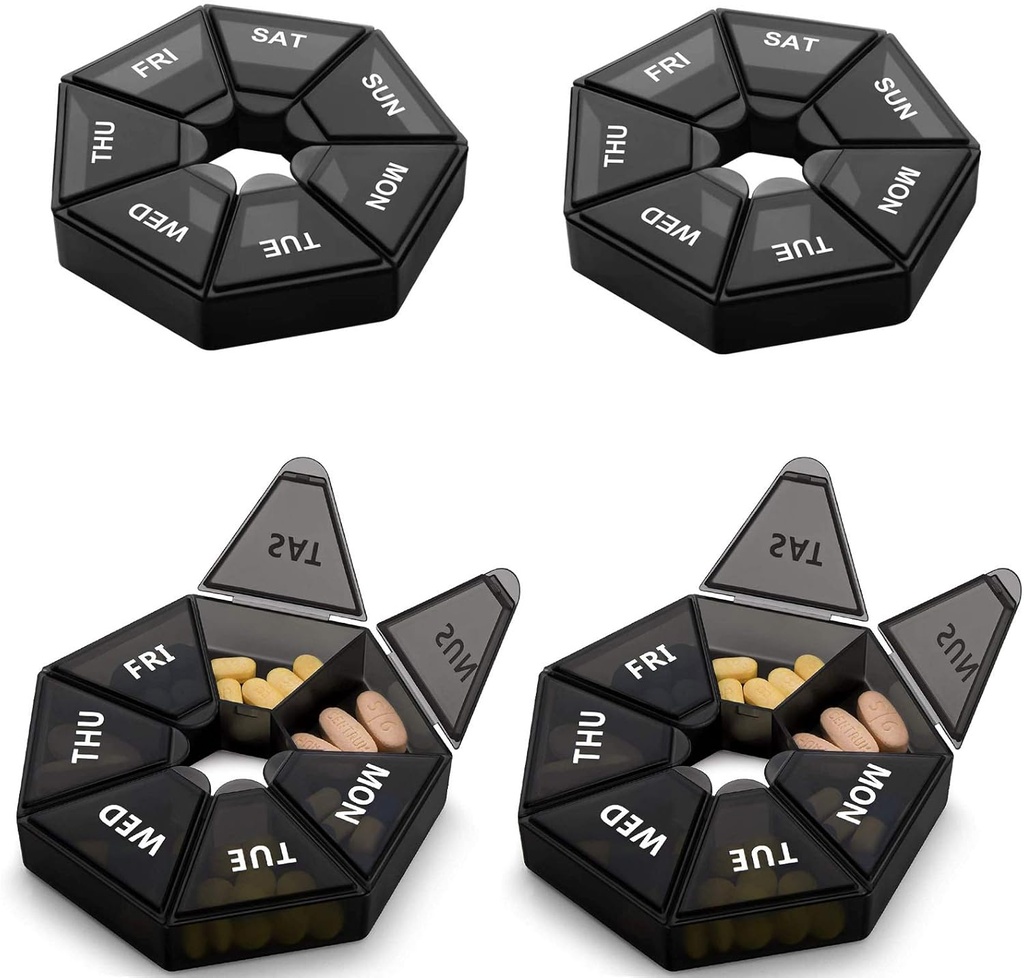 Haftalık Pill Organizer Büyük 7 Gün Pill Box Organizer Günlük Tıp Vakasını Vitamin Balık Yağı Pills Supplements Arthritis Friendly