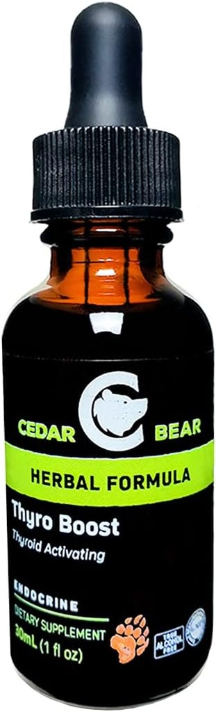 Cedar Bear Youro Bir Sıvı Herbal Supplement'u Güçlendirmek ve Tiroid Fonksiyonlarını İnşa Etmek ve 1 Fl Oz