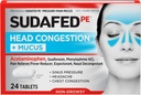 Sudafed PE Κεφαλή Συμφόρηση + Mucus Δισκία για την πίεση, τον πόνο & τη συμφόρηση, 24 ct