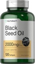 Horbaach Black Seed Oil Cold Pressed Softgel Capsules | 2000 mg | 120 Count | Supplement with Omega 6 and 9 | Nigella Sativa | Non-GMO ve Gluten Ücretsiz