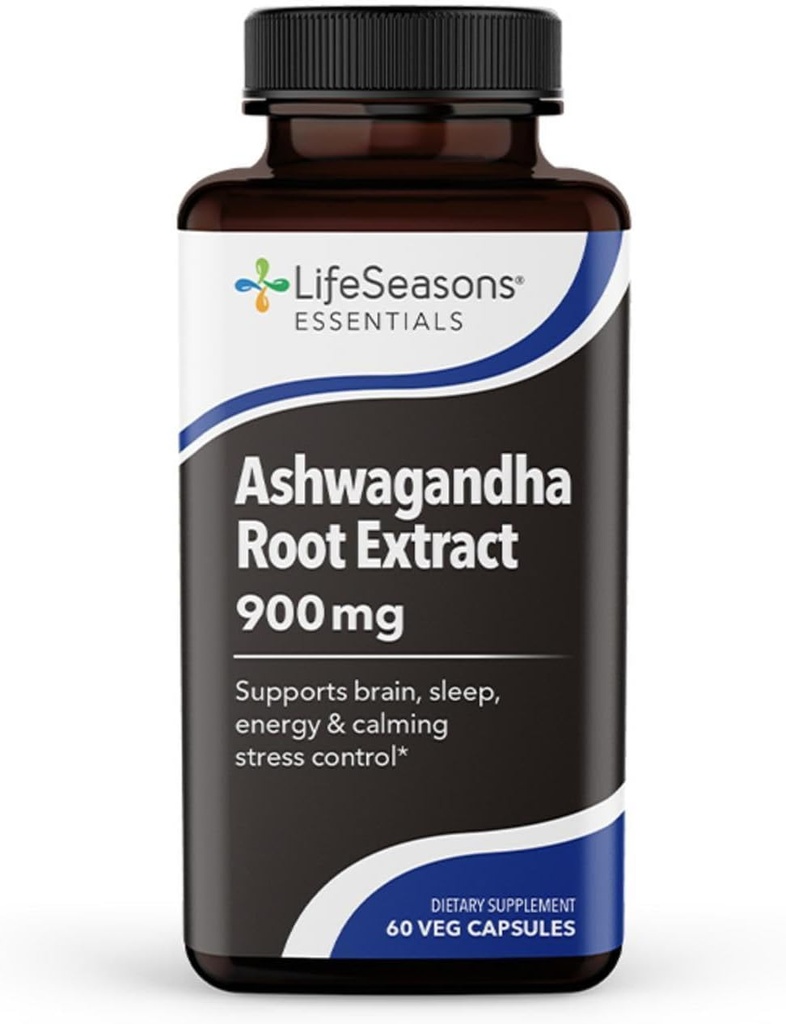 Yaşam Sezonları Temelleri Ashwagandha - Stres ve Uyku Desteği Tamam - Calm & Odaklı Zihin - 2 Capsules başına 900 mg - 60 Capsules - 60 Capsules
