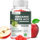 Organik Keto ACV Gummies Advanced Kilo Kaybı - Gluten & Sugar Free Belly Fat Burner Apple Cider Vinegar Diyet Supplement for Women Men (1000MG)