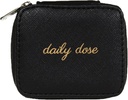 Miamica "Daily Dose" Pill Case with 8Day Reforce Plastik Tıp Organizer, Black, 3.5" L x 2.75" W x 1.25" H - Vitaminlerinizi ve Pills Organize Ediyor - Compact ve Sleek Pill Box