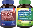 Krill Oil and Probiyotiks 50 Milyar Log, Profesyonel Not, Non-GMO, Heart, Joint, Gut Function & Immune Support