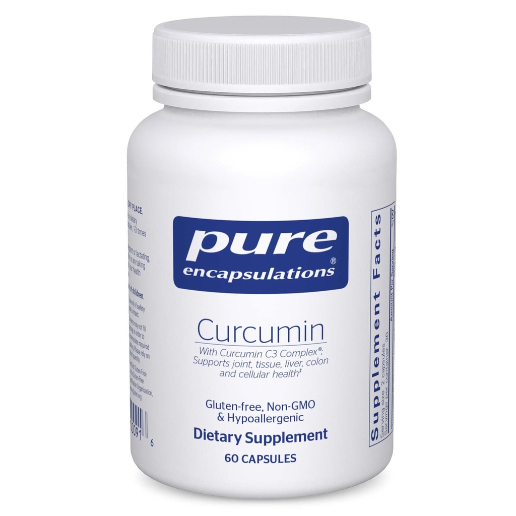 Pure Encapsulations Curcumin - 500 mg - Ortak Sağlık ve Yaşam Sağlığı - Curcuma Longa Capsule - Non-GMO & Vegan - 60 Capsules