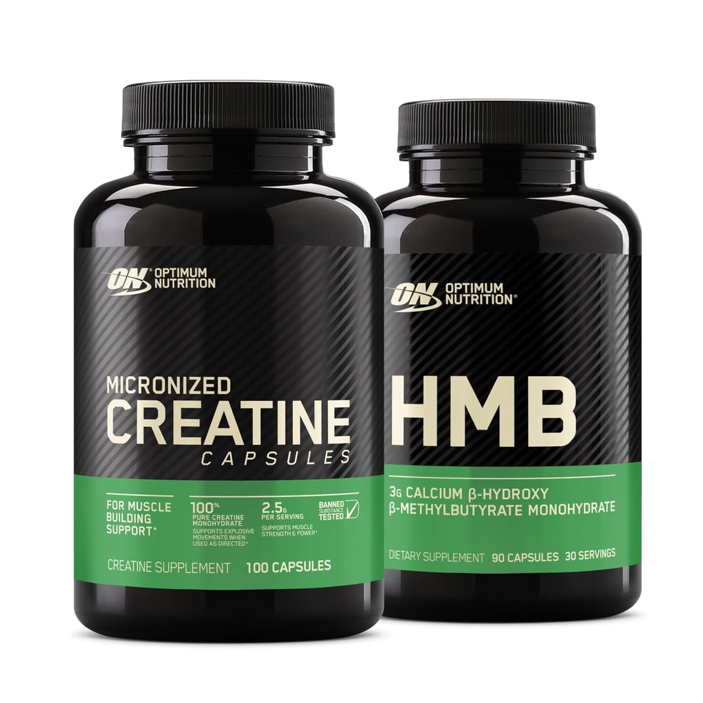 Βέλτιστη Διατροφή Άγευστη Creatine Monohydrate 100 Κάψουλες με Βέλτιστη Θρέψη HMB 90 Κάψουλες