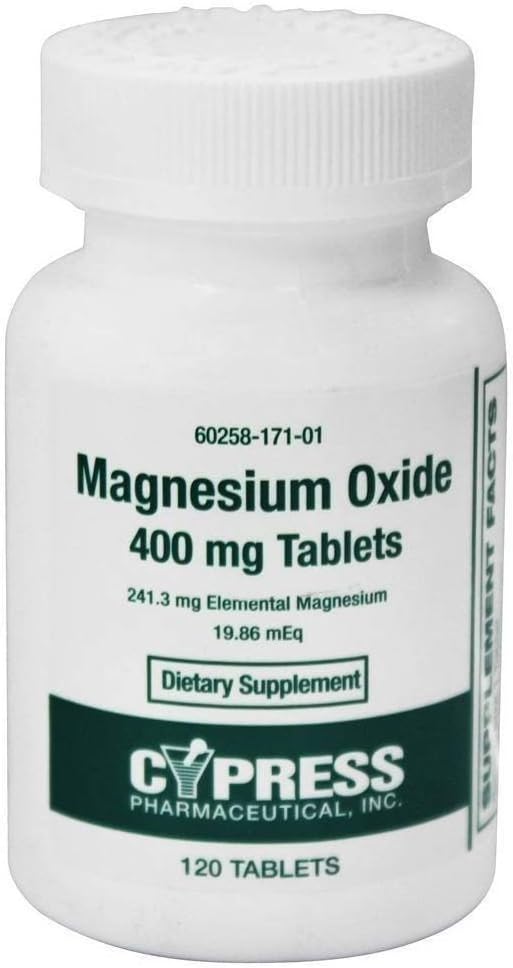 οξείδιο του μαγνησίου 400 mg, 120 δισκία ανά φιάλη (4 φιάλες)