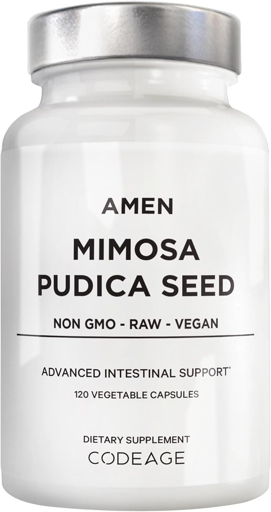 Amen Organik Mimosa Pudica Tohumlar Capsules, 2 Ay Supply, Vegan Mimosa Pudica Tohum Bitki Tamam - Mimosine Hassas Tesis Pills - Fat ► Diyetsel Tamam - Non-GMO & Vegan - 120 Capsules