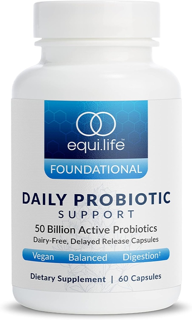 Günlük Probiyotik Desteği, 50 Milyar CFU, 8 Probiyotik Strains, Digestive and Gut Health Supplement for Men and Women, Gluten Free, Soy ve Süt Free, Non GMO, American Made, 60 Capsules