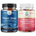 Water Away Pills – Akışkanlar, Bloating Relief için Dandelion Leaf Ekstraksiyonu - Leg & Feet Swelling ve Women's Multivitamin Gummies for Yetişkinler Energy & Immunity