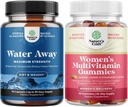 Water Away Pills – Akışkanlar, Bloating Relief için Dandelion Leaf Ekstraksiyonu - Leg & Feet Swelling ve Women's Multivitamin Gummies for Yetişkinler Energy & Immunity