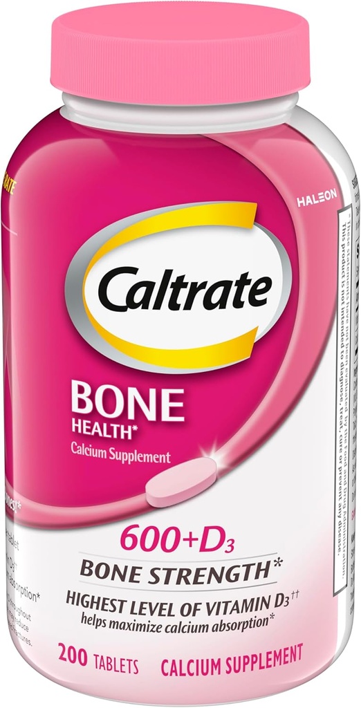 Caltrate 600 Plus D3 Macau ve Vitamin D Supplement Tabletler, Yetişkinler için Bone Health Supplements - 200 Count