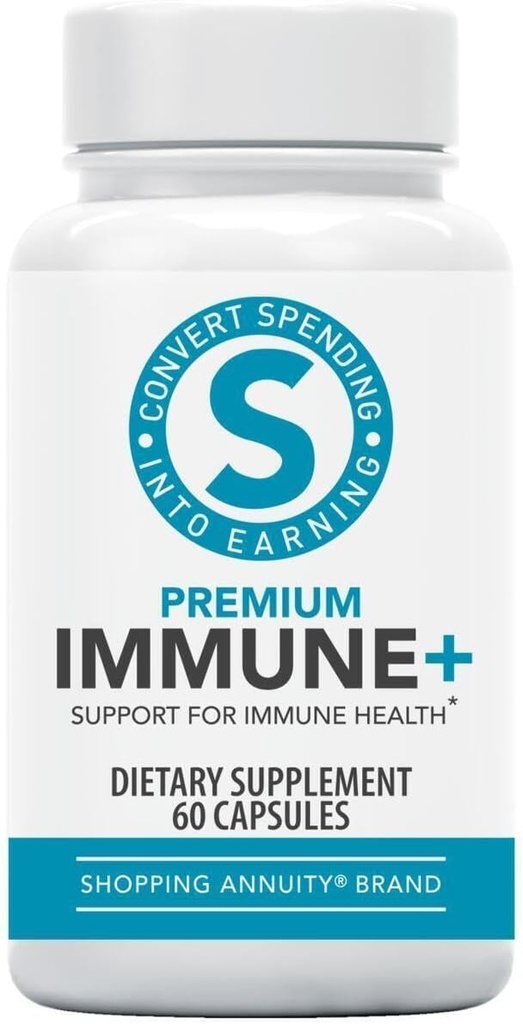 Shopping Annuity Brand Premium Immune + Formula - Καθημερινή Ανοσολογική Υποστήριξη με Reishi Mushroom, Echinacea, American Ginseng, Vitamin C & Zinc - Υποστηρίζει Ψυχική Καθαρότητα & Ενεργειακά Επίπεδα (60 Κάψουλες)