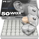 PQ Wax Ear Plugs for sleep, Yüzme - 50 Gürültü Cancelling Silikon Gel Ev Kulakları fişek, Uyku ve Mayo için Kulak Koruma, Yumuşak Evler Ses Bloklama Düzey 32Db, (50 Yastık), Renk: White
