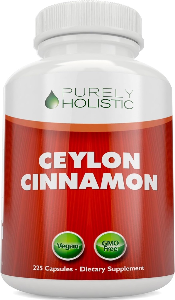 Safly Holistic Ceylon Cinnamon Capsules 1500 mg, 225 Vegan Cinnamon Capsules, 75 Day Supply (% 25 Daha fazla Hizmet)