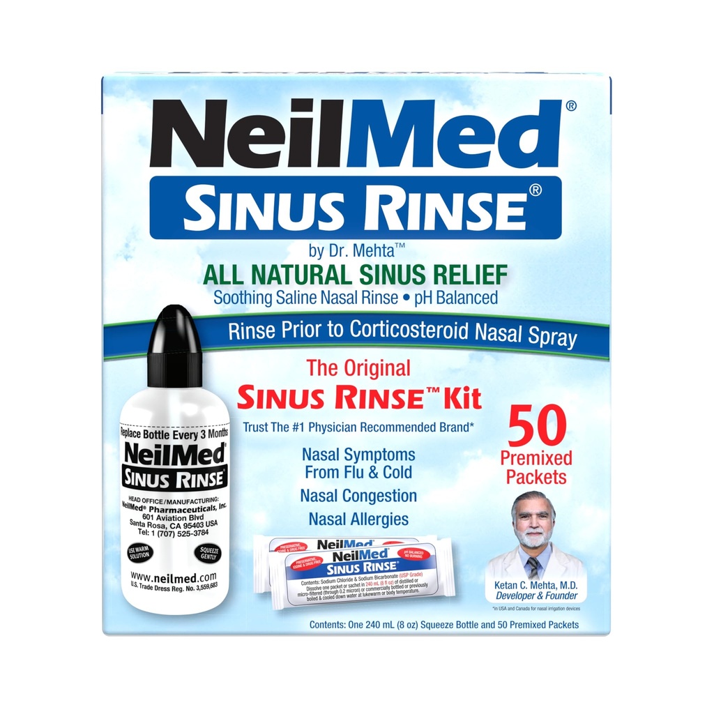 NeilMed Sinus Rinse - A Complete Sinus Nasal Rinse Kit, 50 μέτρημα (Pack of 1) Ο κόμης μπορεί να διαφέρει