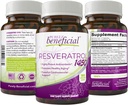 PURELY ευεργετική Resveratrol1450-90day Supply, 1450mg ανά υπηρεσία ισχυρών αντιοξειδωτικών & τρανσβερατρόλης, Προάγει την Αντιγηραντική, Καρδιαγγειακή Υποστήριξη, Μέγιστο Οφέλη(1bottle)