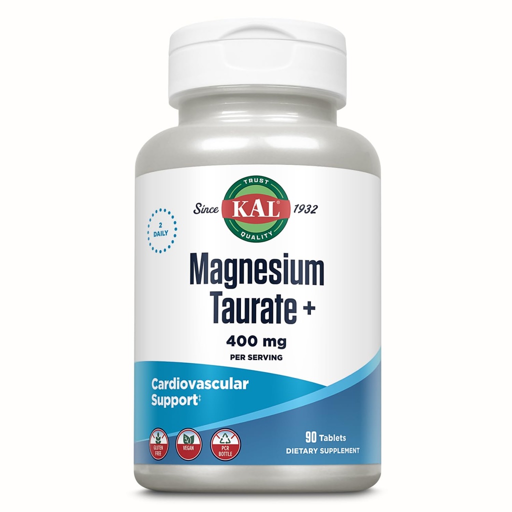 KALIP 400 mg Plus CoEnzyme Vitamin B6, Chelated Supplement Magnezyum, Sağlıklı Kas Fonksiyonu, Nerve ve Kalp Sağlığı Desteği, Gluten Free, Vegan, 60-Day Garanti, 45 Serv, 90 Tabletler