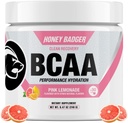 Μέλι ασβός BCAA + EAA Αμινοξέα σε σκόνη, BCAAs + L-Γλουταμίνη, Κέτο, Vegan, Ζάχαρη Δωρεάν για άνδρες και γυναίκες, Ενυδάτωση & μετά την προπόνηση ανάνηψη των μυών μείξη, ροζ λεμονάδα, 30 εξυπηρετούν