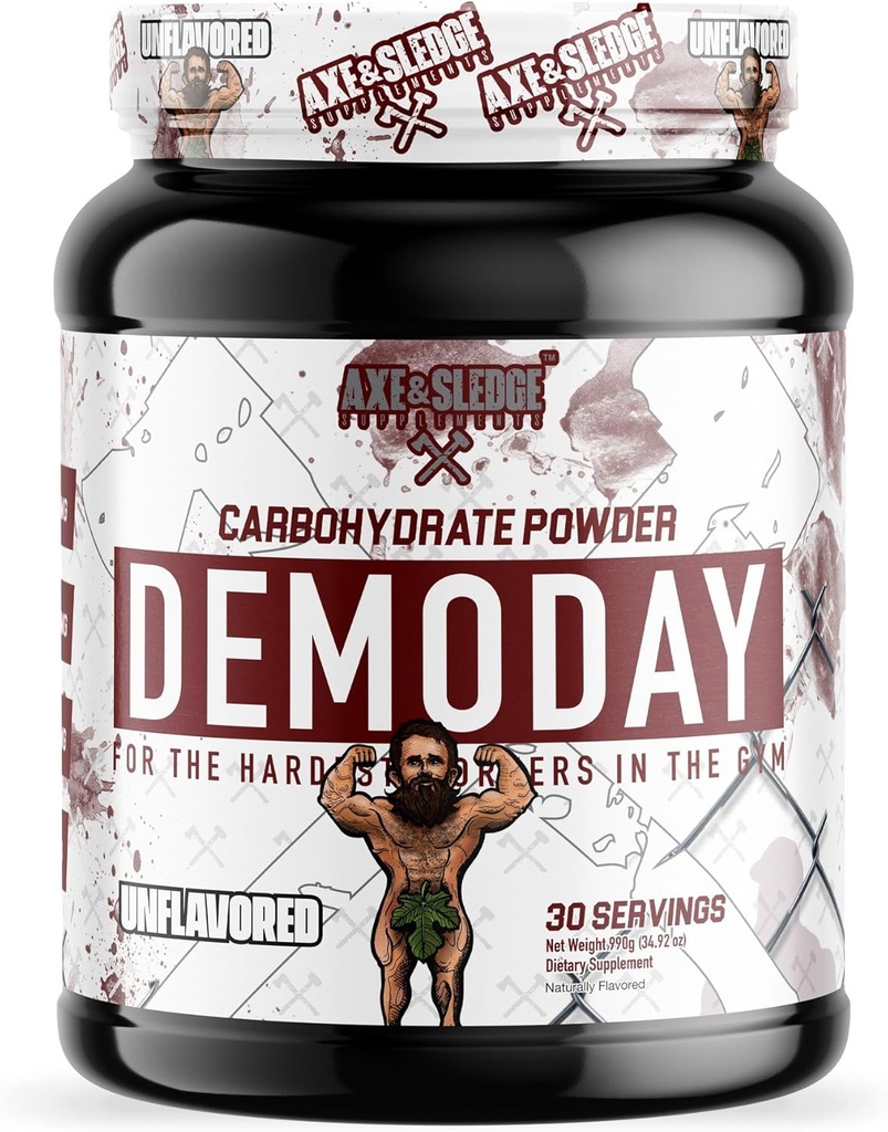 Axe & Sledge Supplements Demo Day Intra-Workout Carbohydrate Powder with Cluster Dextrin, Carb10, Hydromax, & Palatinose, Enhances Performance and Pumps, 30 Servings (Unflavored)