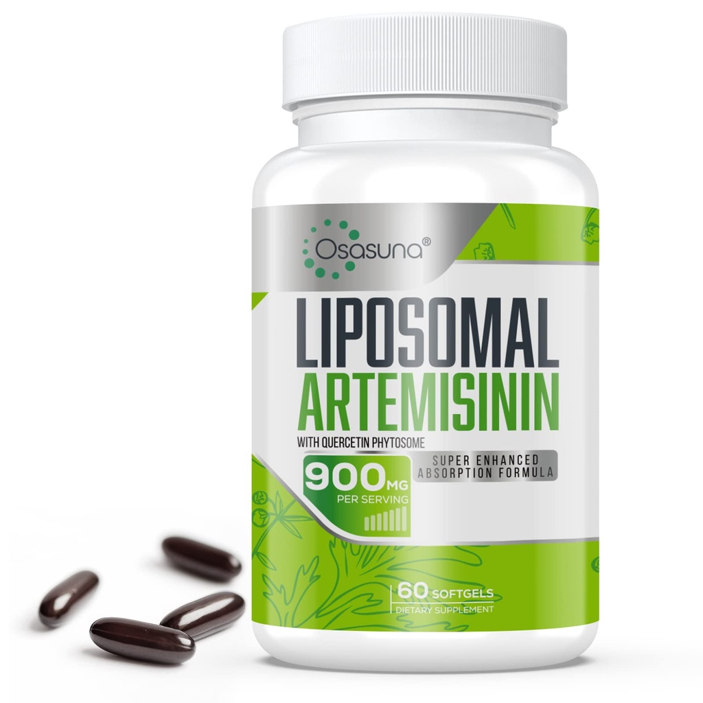 900 mg Liposomal Artemisinin maksimum Aborpsiyon için, Sweet Wormwood Extract (Artemi Annua) Quercetin Phytosome 200 mg, 60 Softgels - 2 Ay Supply