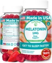 Lunakai USA Low Dose Melatonin Gummies 1mg - Yetişkinler ve Çocuklar için Gerçek Uyku Yardımı - Non-GMO, Vegan, Gluten-Free - 60 Count Count Count Count Count