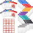 35+2 Pcs Τσάντες χαπιών Σακουλάκια τσέπης Zippered Pill Pouch Set with 2 Sheets Label, 7 Colors Pill Pouchs for Medicine Travel Reuseable Small Plastic Pill Sags for Travel/Home Καθημερινή χρήση