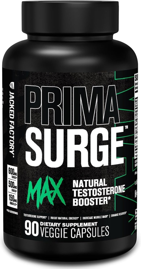Jacked Factory Primasurge Max testosteron ATM for Men - Natural testosteron Supplement with Tongkat Ali, Fadogia Agrestis & Sensöril Ashwagandha - Test Branson for Mass - 90 Count Count Count