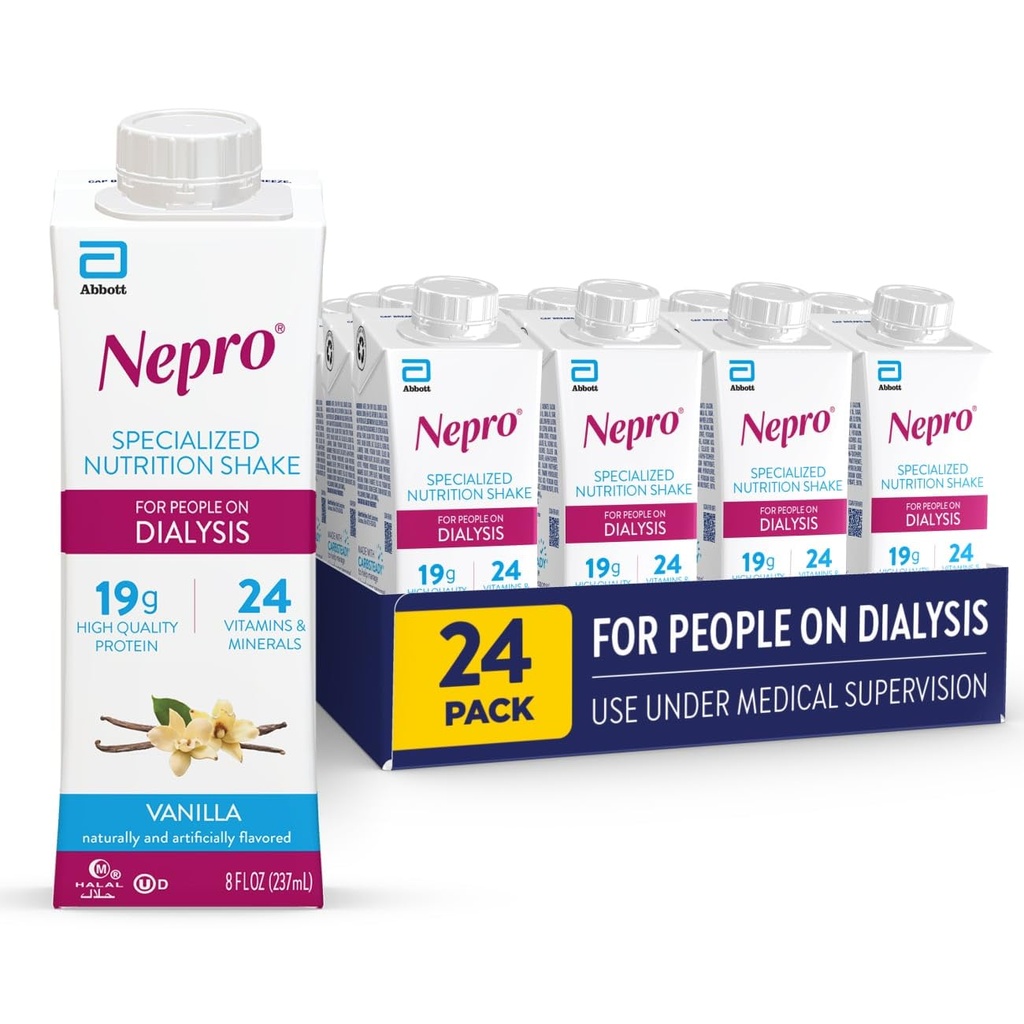 Diiyaliz, 19g proteini, 420 Calories, Vanilla, 8 fl oz, 24 paket