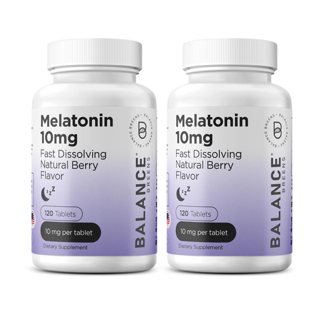 Balancebreens Melatonin 10mg Fast-Dissolve, 120 Tablets – Natural Sleep Aid for Restful Nights, Drug-Free Support for Relaxation and Tranquility