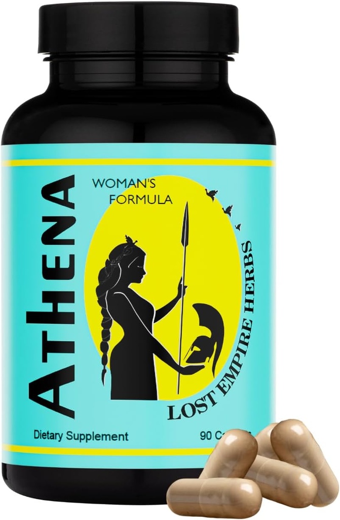 Lost Empire Herbs Athena Woman's Formula | Dong Quai, Shatavari, Pine Pollen, Schisandra, Goji, Seabuckthorn, Longan Herbal Mix for Women | 90 Count - 30 Day Supply
