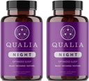 Qualia Night Sleep Aid | Non-Habit Format | Science-Backed Supplement for Deep Renoing Sleep | Melatonin-Free, Vegan, Non-GMO, Gluten-Free