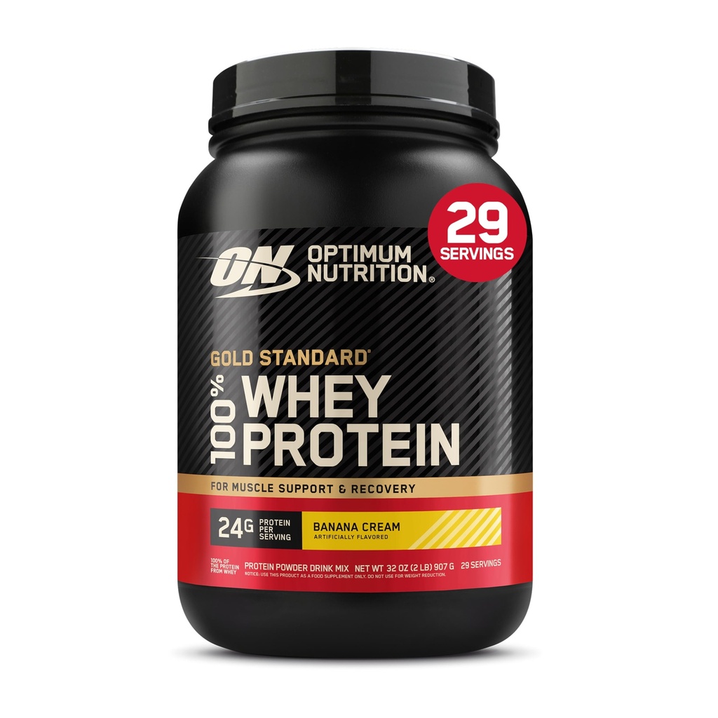 Optimum Beslenme Altın Standardı 100% Whey Protein Toz, Banana Krem, 2 Pound (Pazar Mayıs Vary)